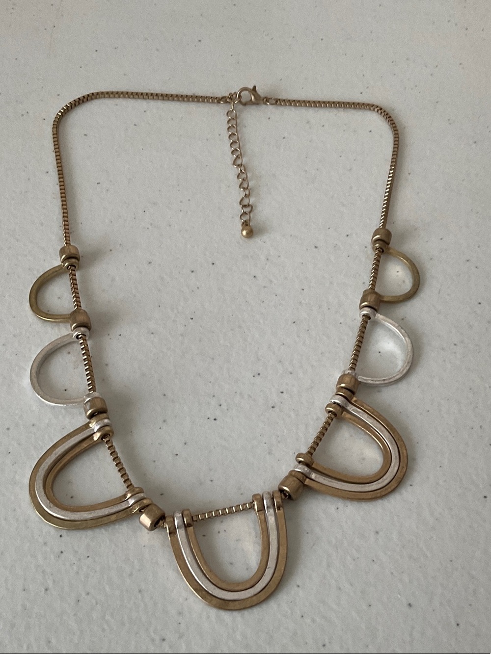 Gold/Silver Tone Statement U-Shaped Necklace
